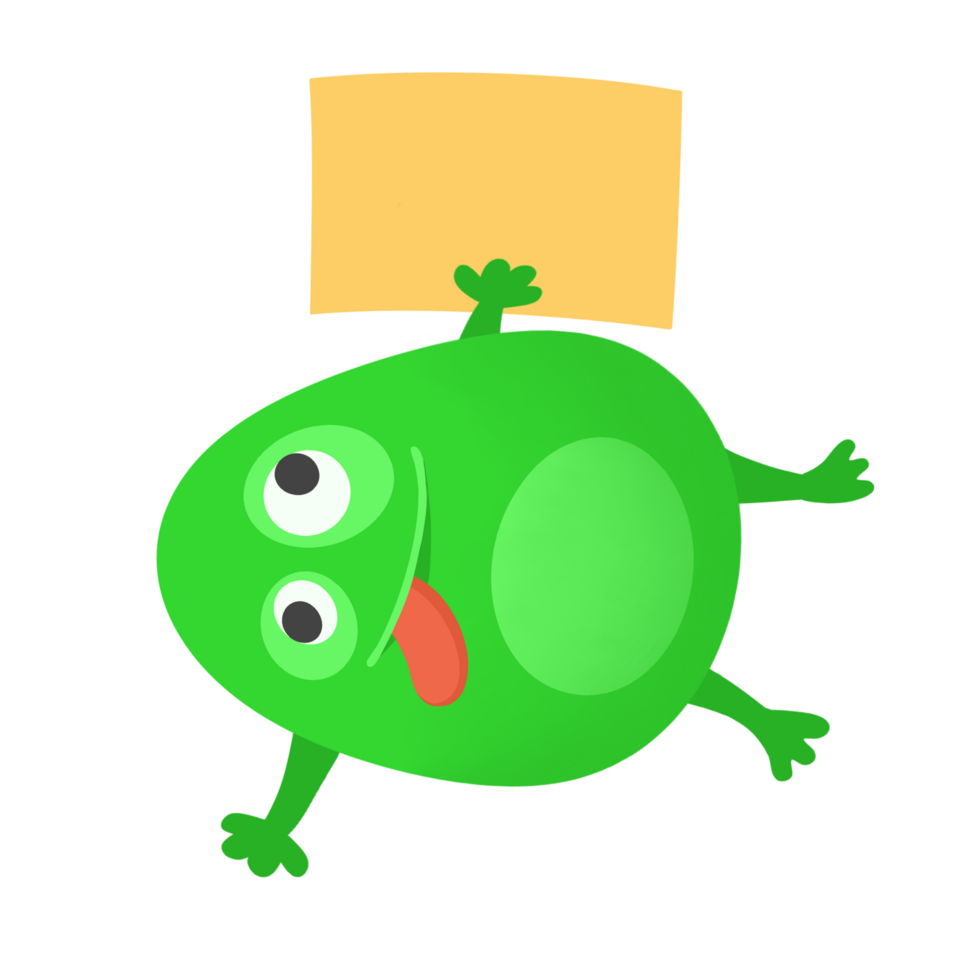 Green Bean Note Sticker Illustration png