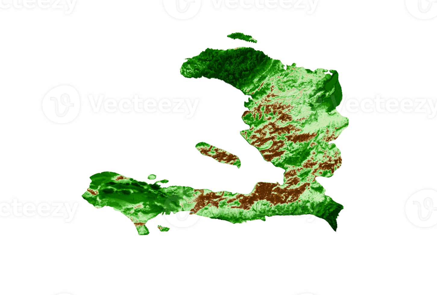 Haiti Topographic Map 3d realistic map Color 3d illustration png