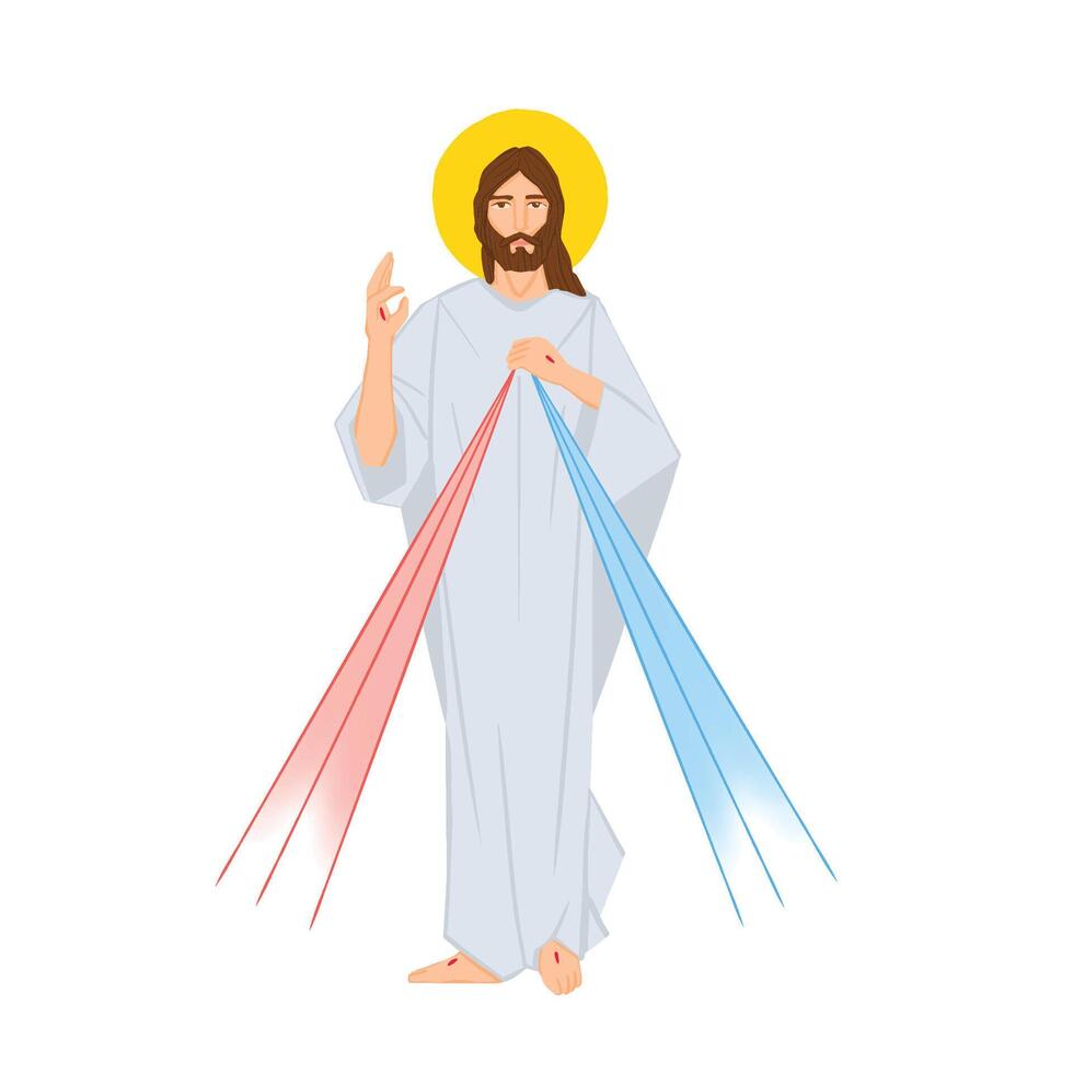 Illustration of the Divine Mercy of Jesus vector
