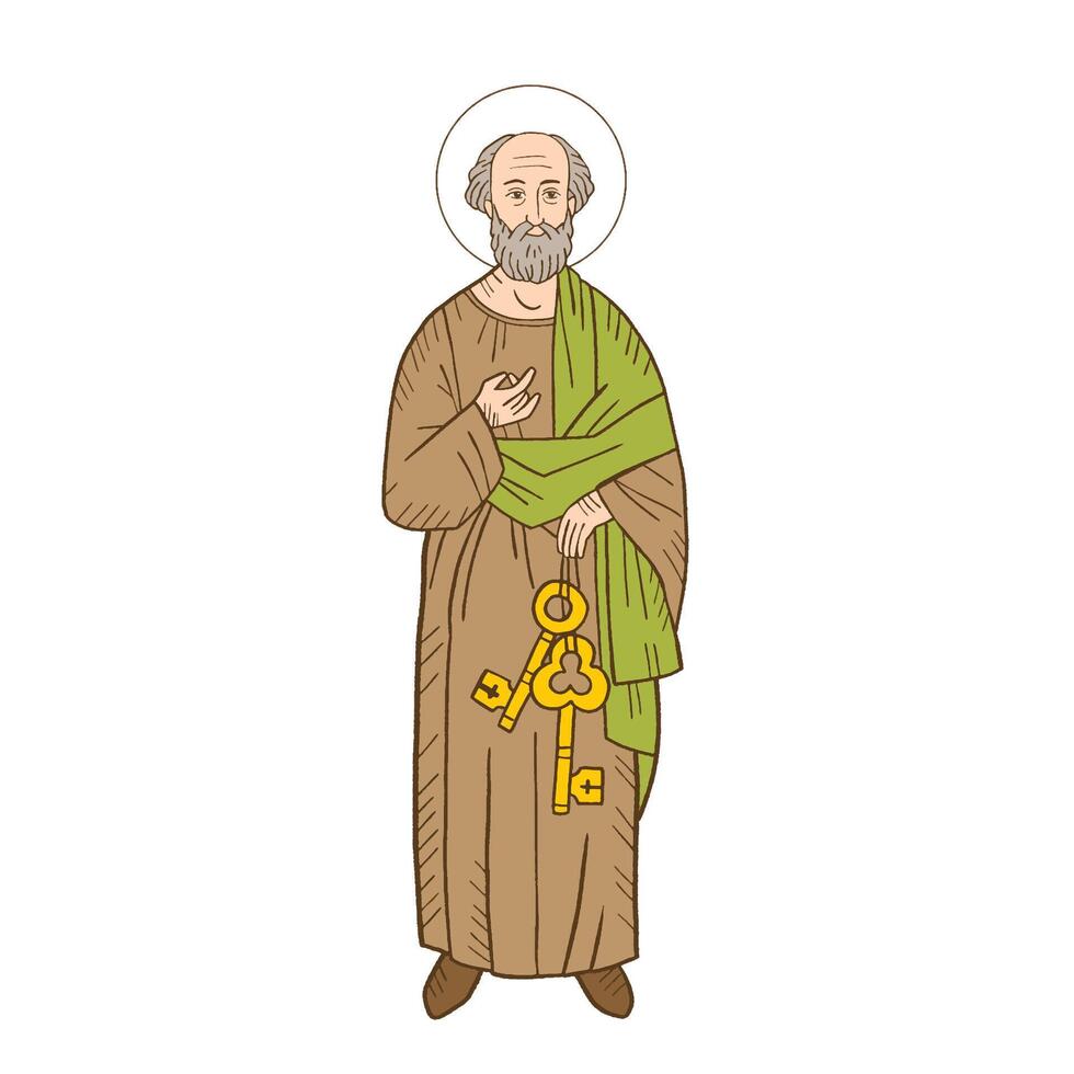 Saint Peter Apostle of Christ, catholic church. vector