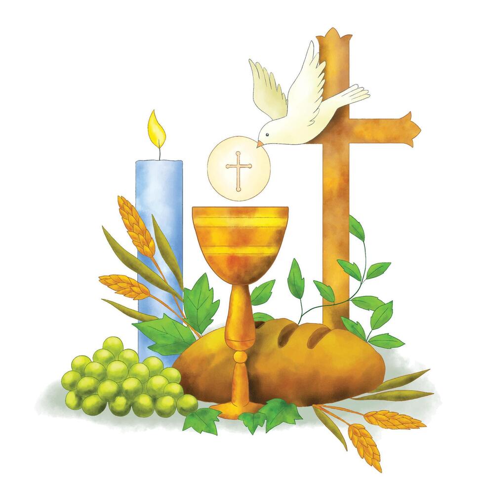 Drawing of Jesus Christ at the Last Supper vector