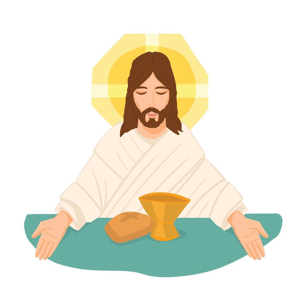 dibujo de Jesús Cristo a el último cena vector