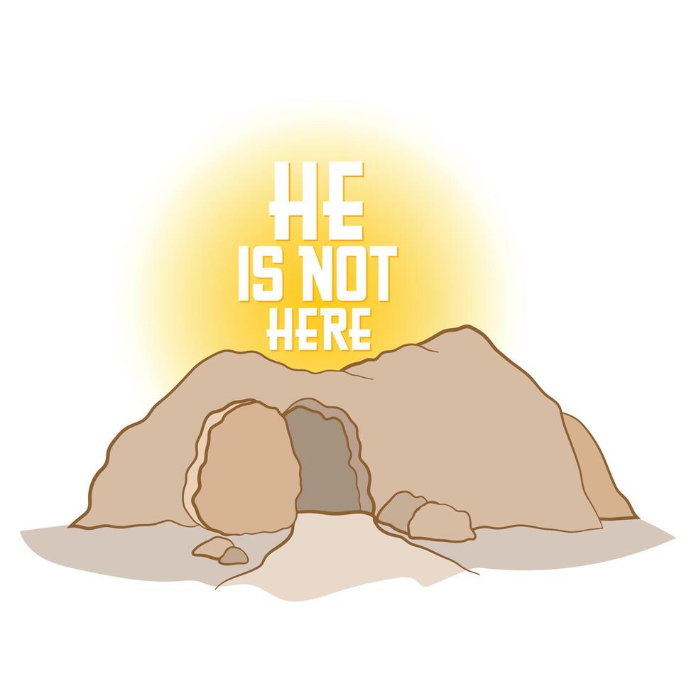 Happy Easter Sunday Day, He is Risen. Celebration of Resurrection vector
