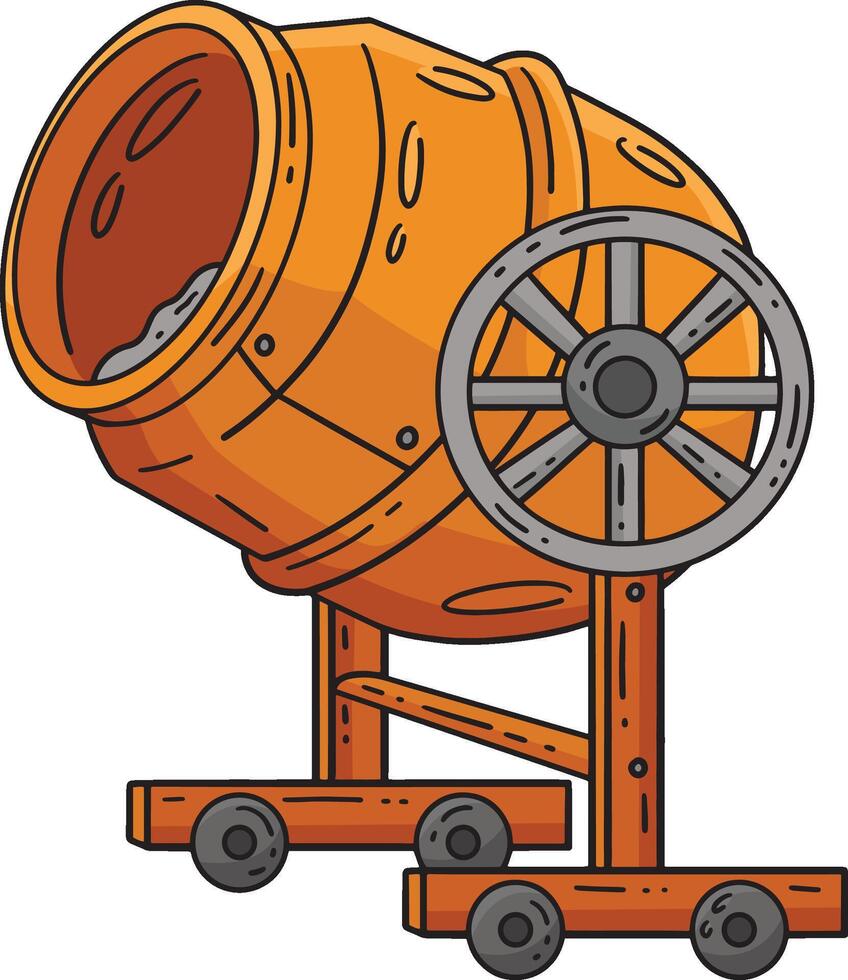 Construction Concrete Mixer Cartoon Clipart vector