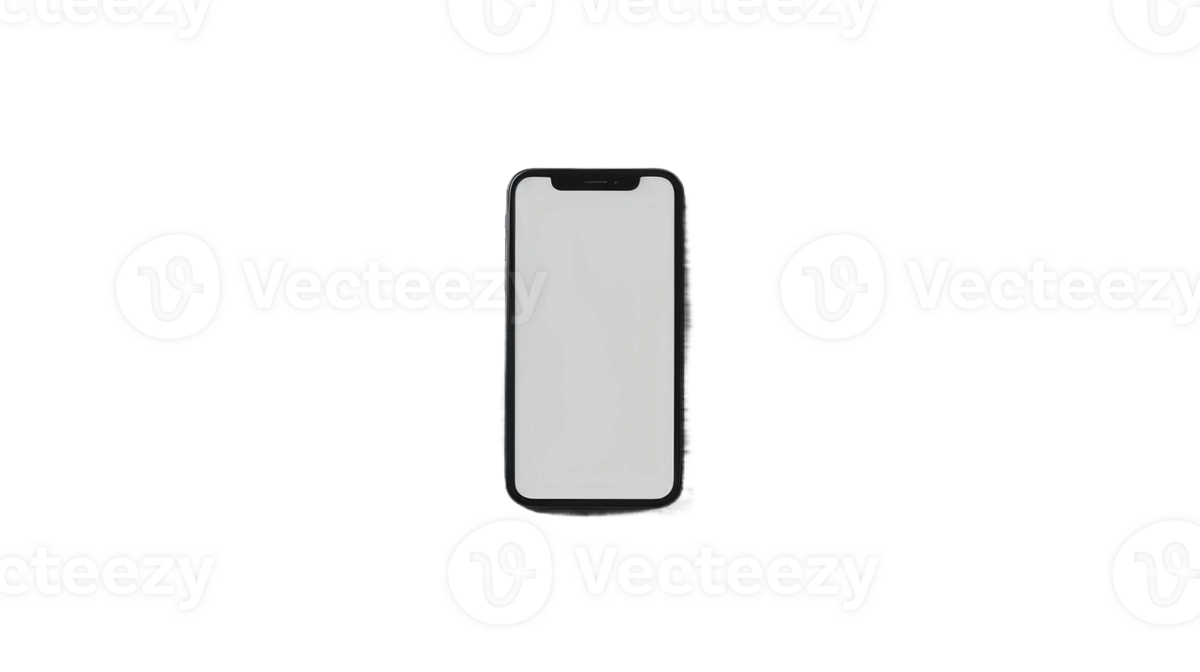 Modern Phone with Empty White Screen on the transparent background, Format png