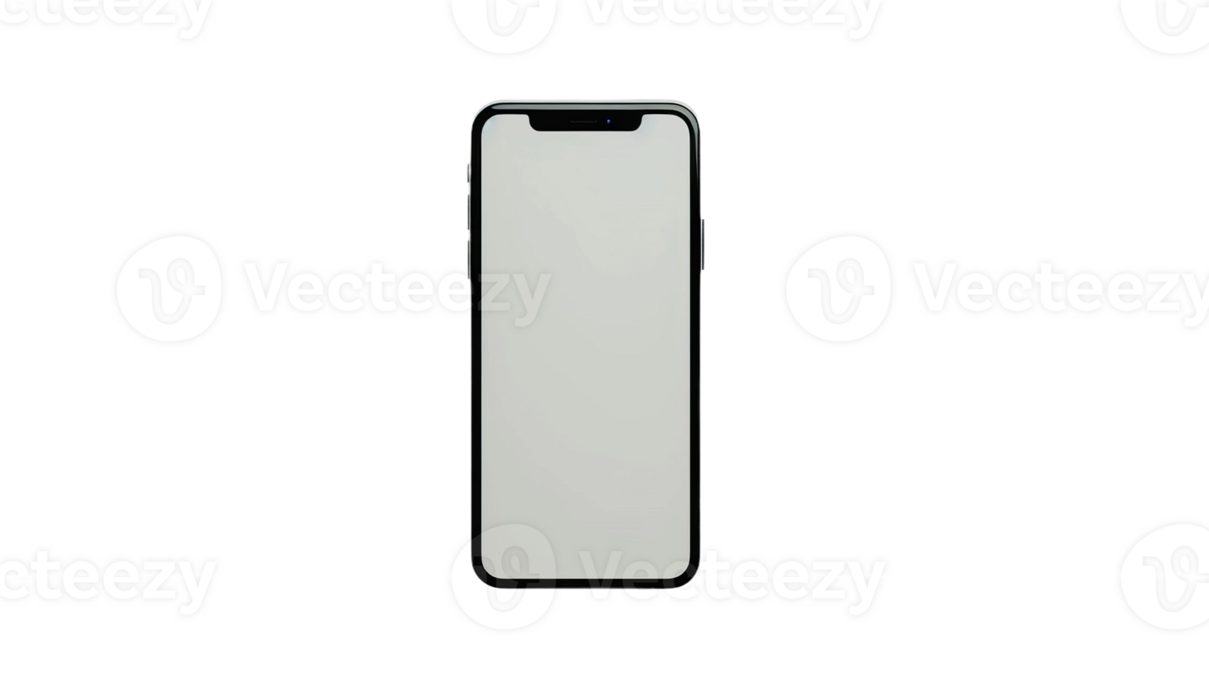 Smartphone with Blank White Screen on the transparent background, Format png