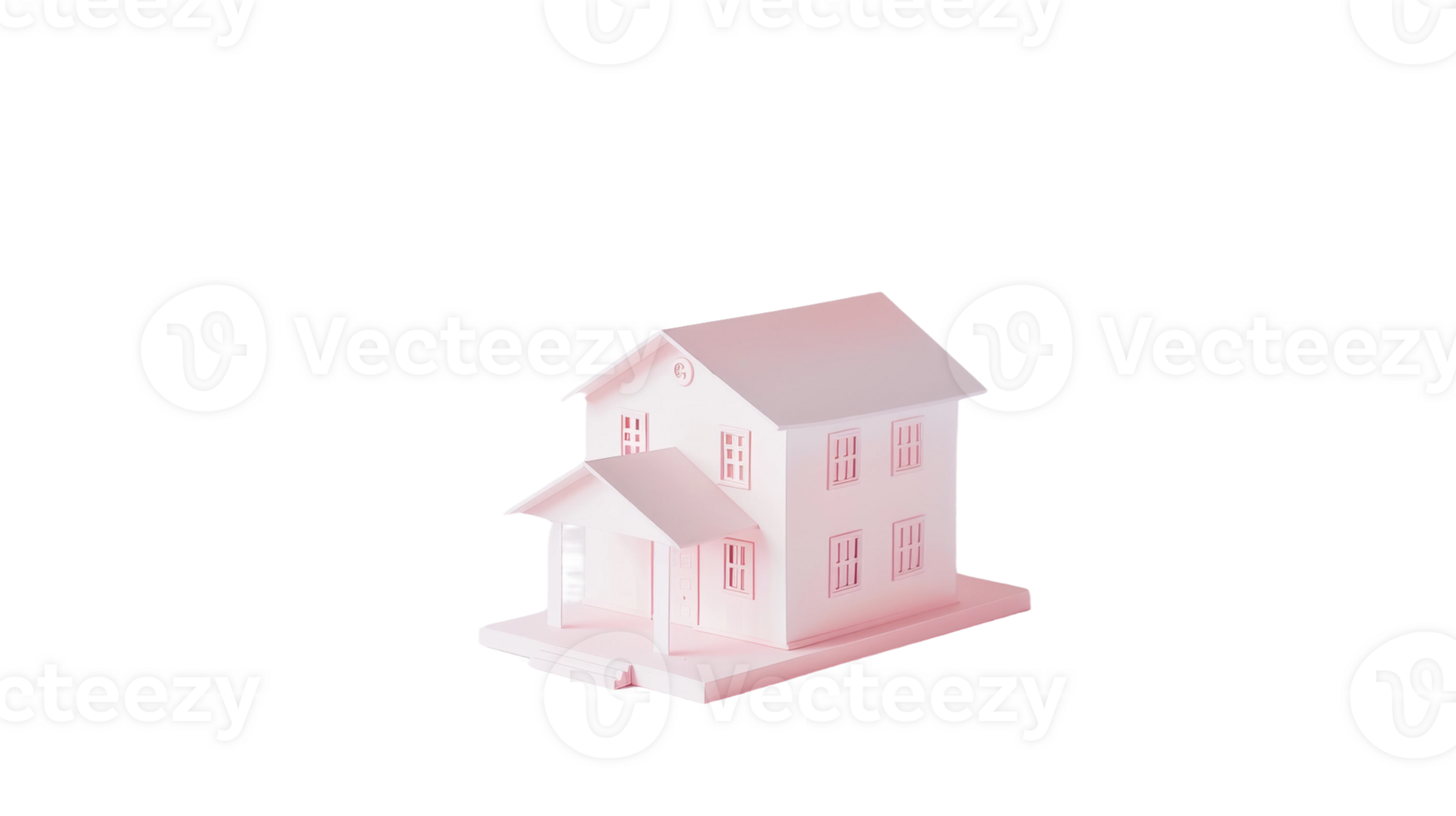 Kawaii House Icon Captured in Minimalist Style from Above on the transparent background, Format png