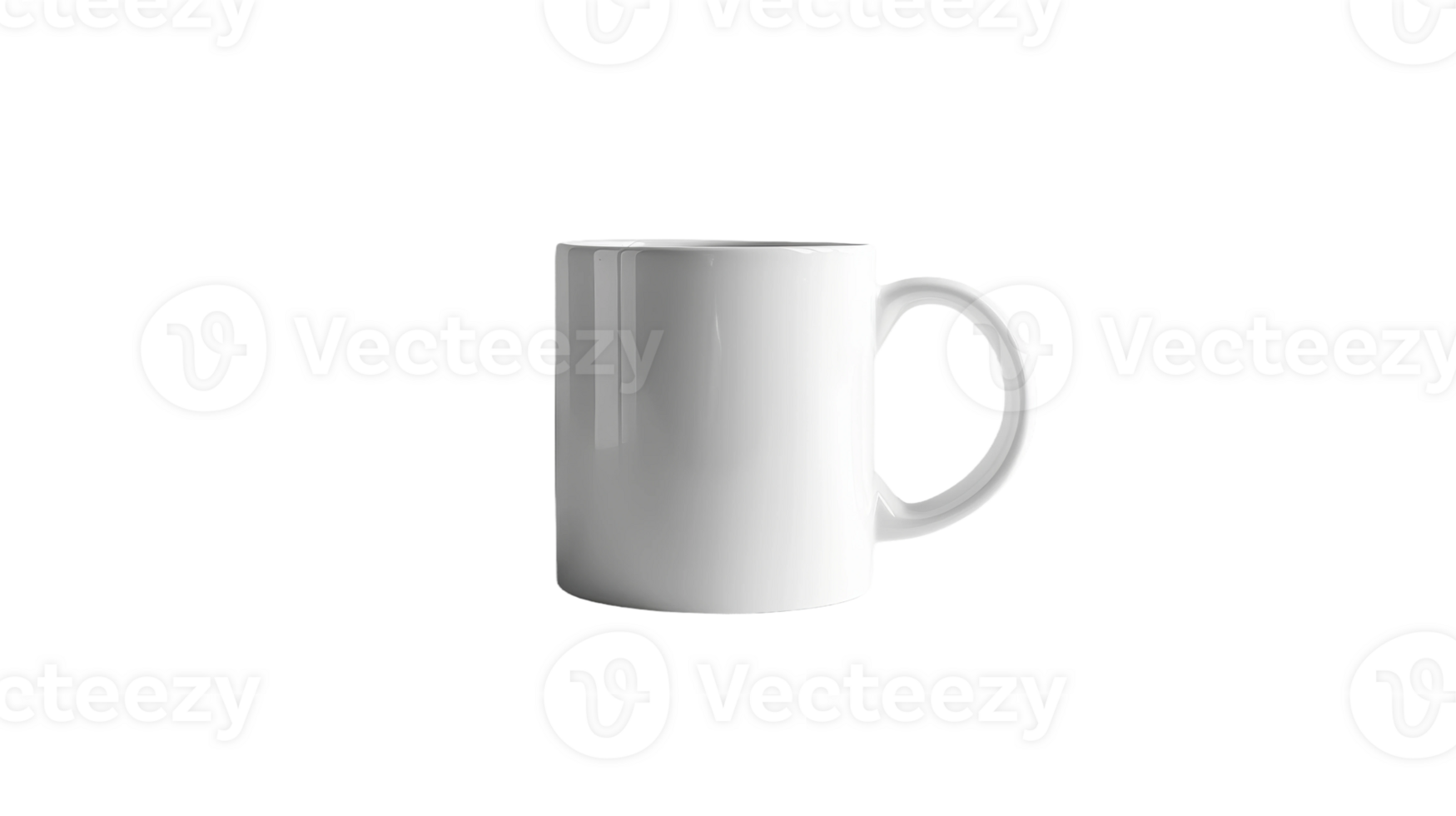 White Mug Resting on Flat Surface in Studio on the transparent background, Format png