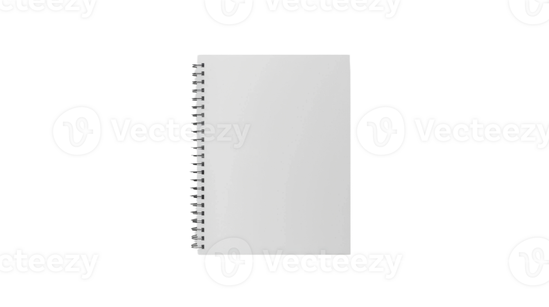 Standing White Spiral-bound Notebook on the transparent background, Format png