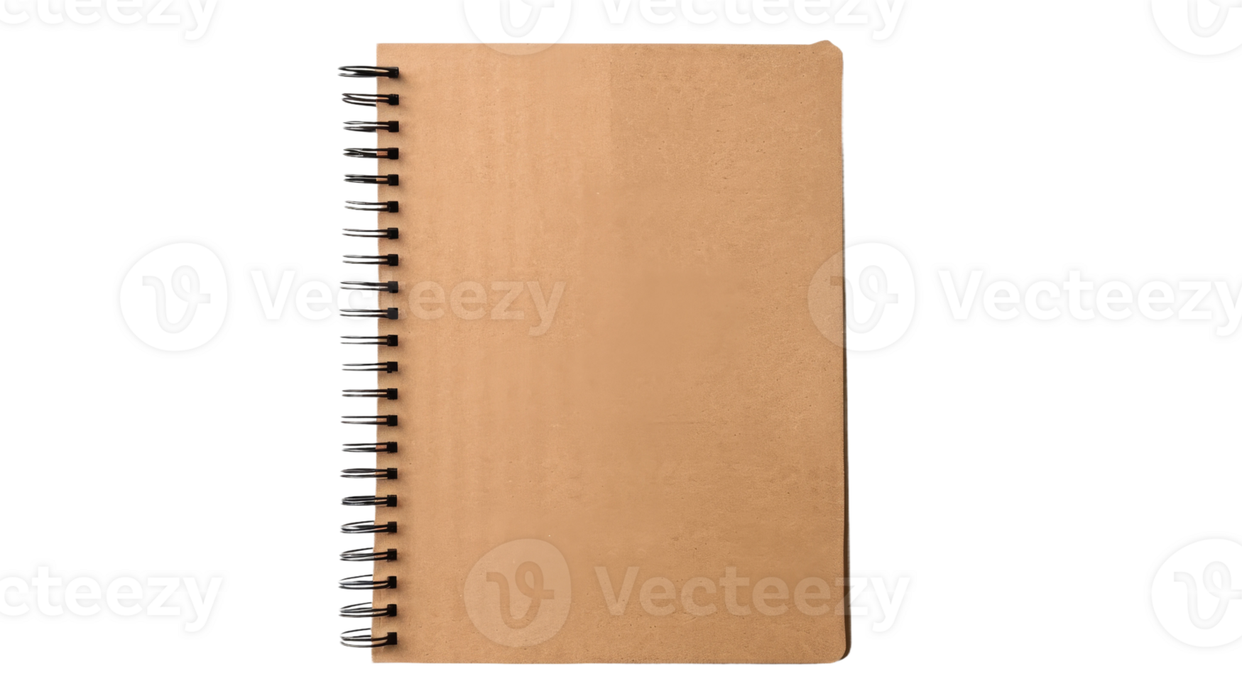 Modern A4 Notepad Featuring Small Ring Binding from Above on the transparent background, Format png