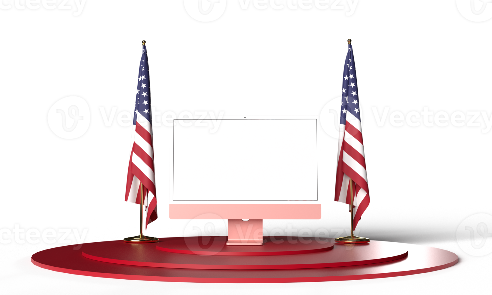 White isolated background flag us usa united state america waving object icon podium red pink orange color usa us united state america patriotism american national event fourth july banner event party png