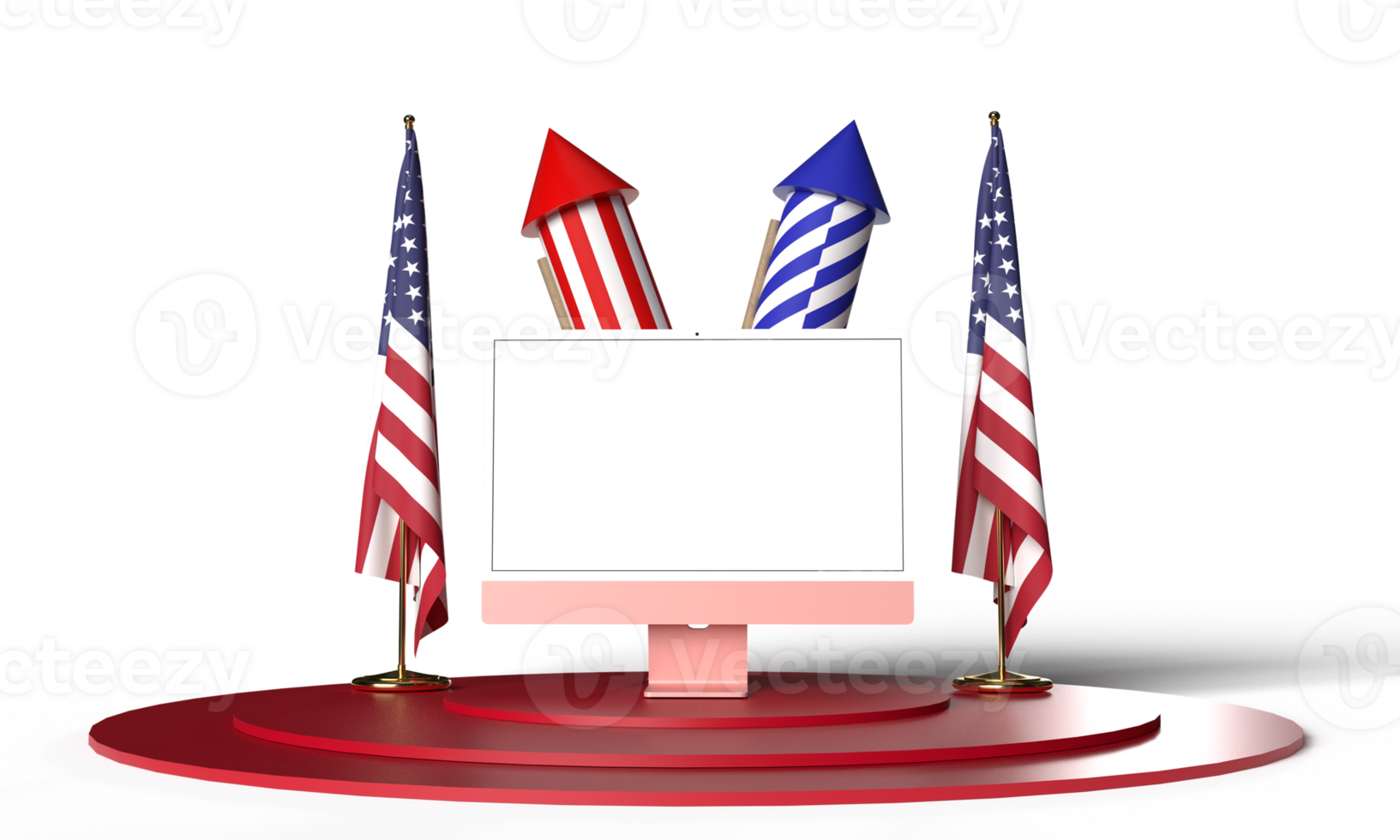 4th july month independence day usa united state america star red blue white color monitor computer notebook mock empty blank freedom national holiday fourth day event america design patriotism us png
