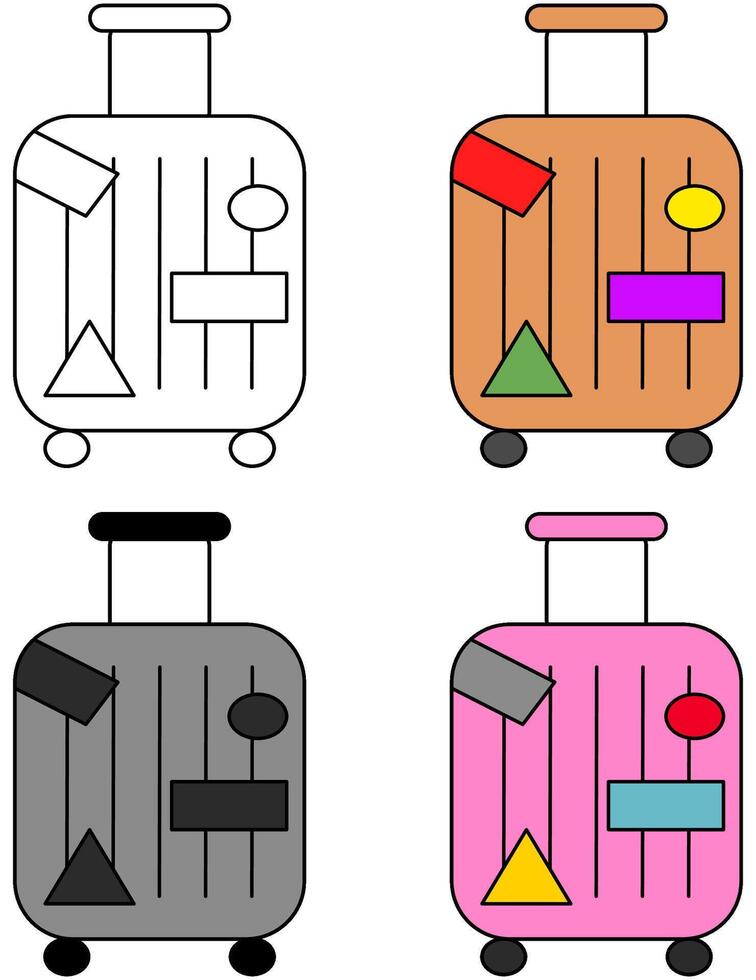 Icon of a simple style wheeled suitcase. vector