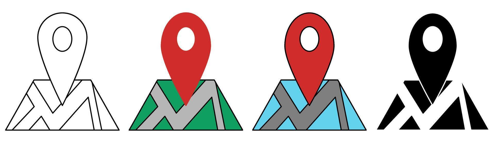 Line icons about location. vector