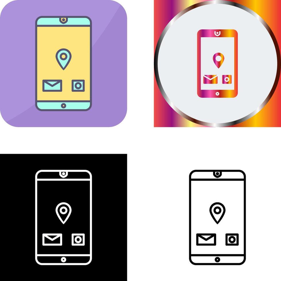 Unique Mobile Applications Icon Design vector