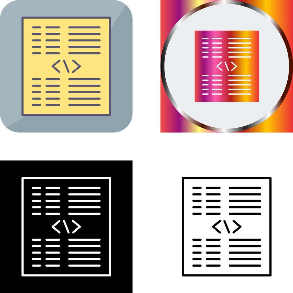 Piece of Code Icon Design vector