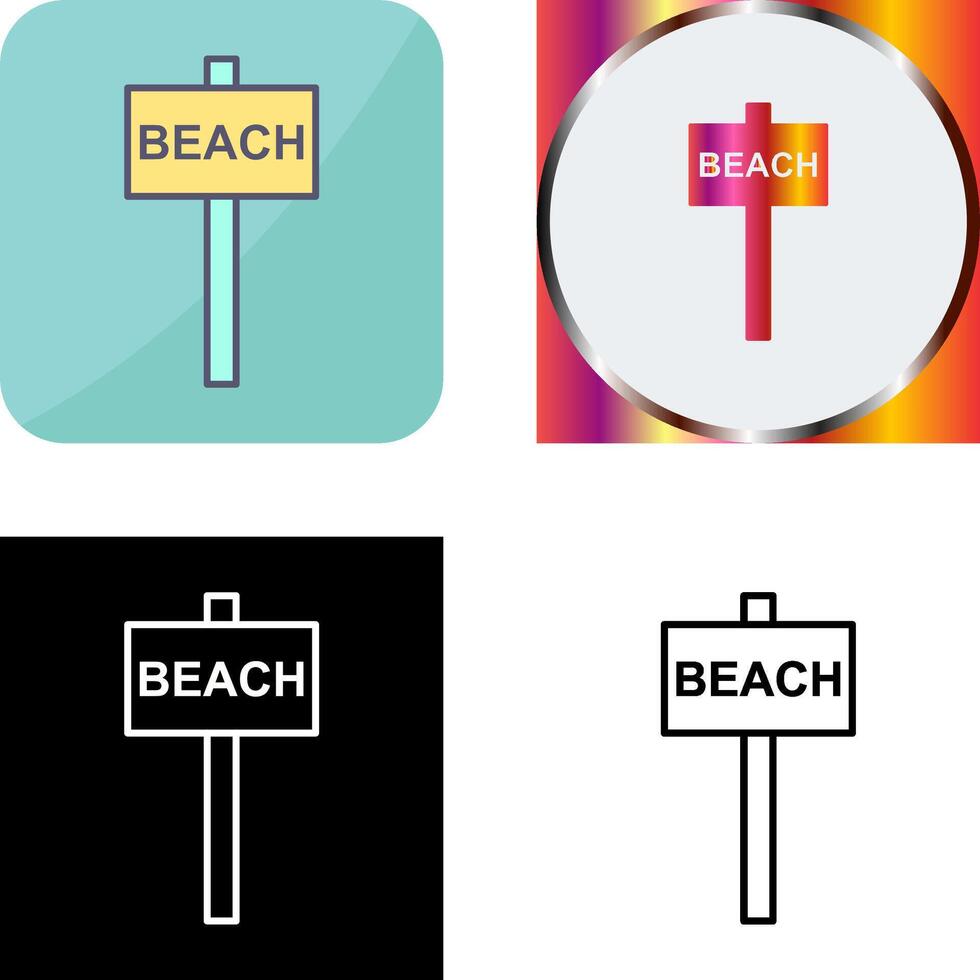 Beach Sign Icon Design vector