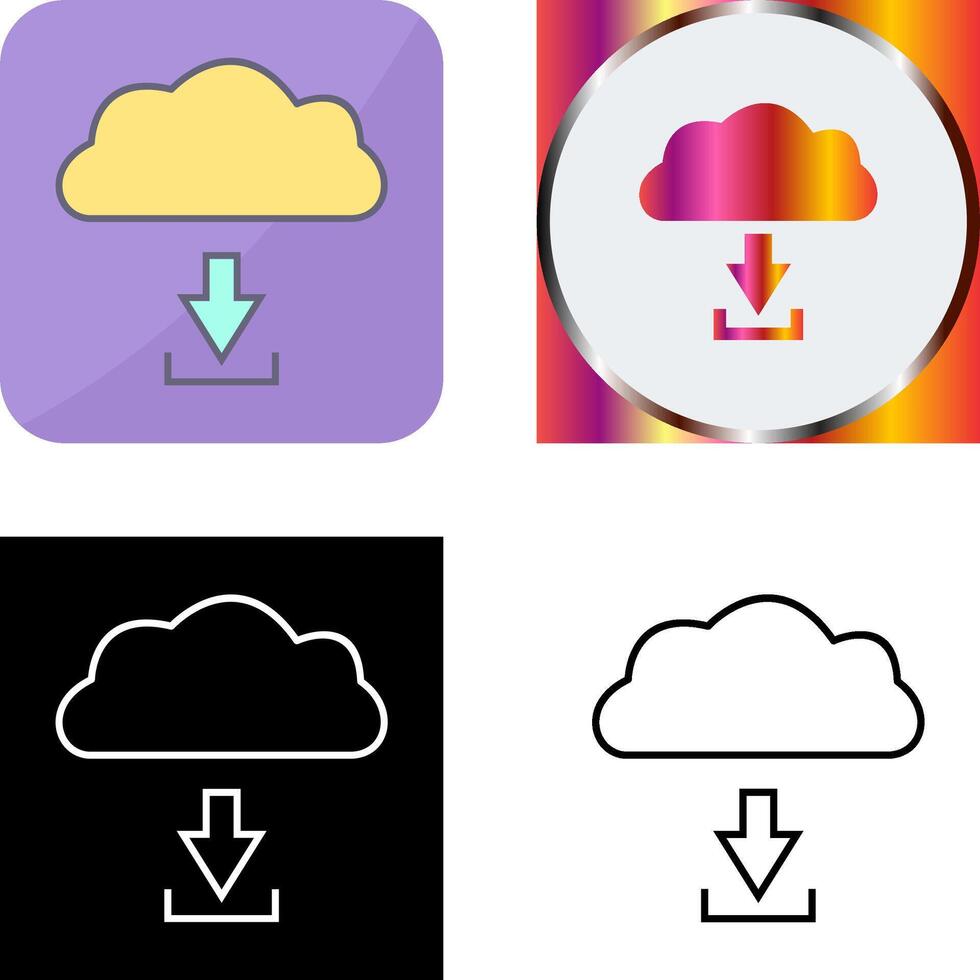 Unique Download from Cloud Icon Design vector