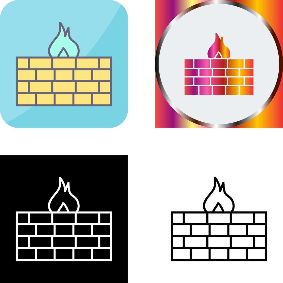 Unique Firewall Icon Design vector
