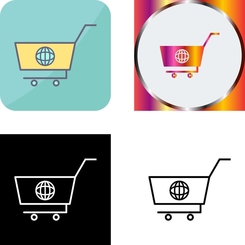 Unique Global Shopping Icon Design vector
