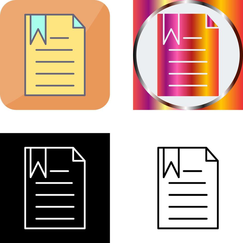 Unique Bookmarked Document Icon Design vector
