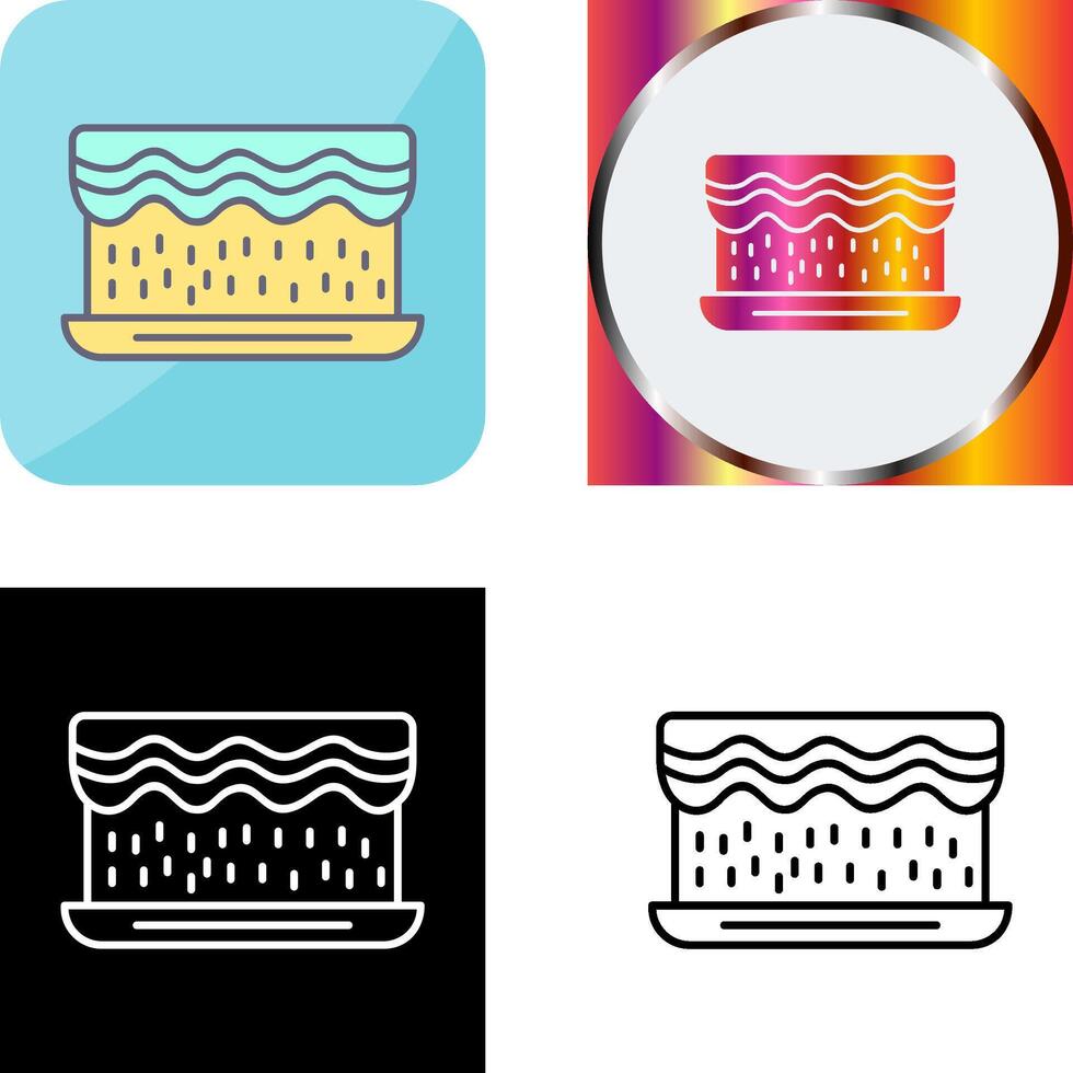 Unique Cream Cake Icon Design vector