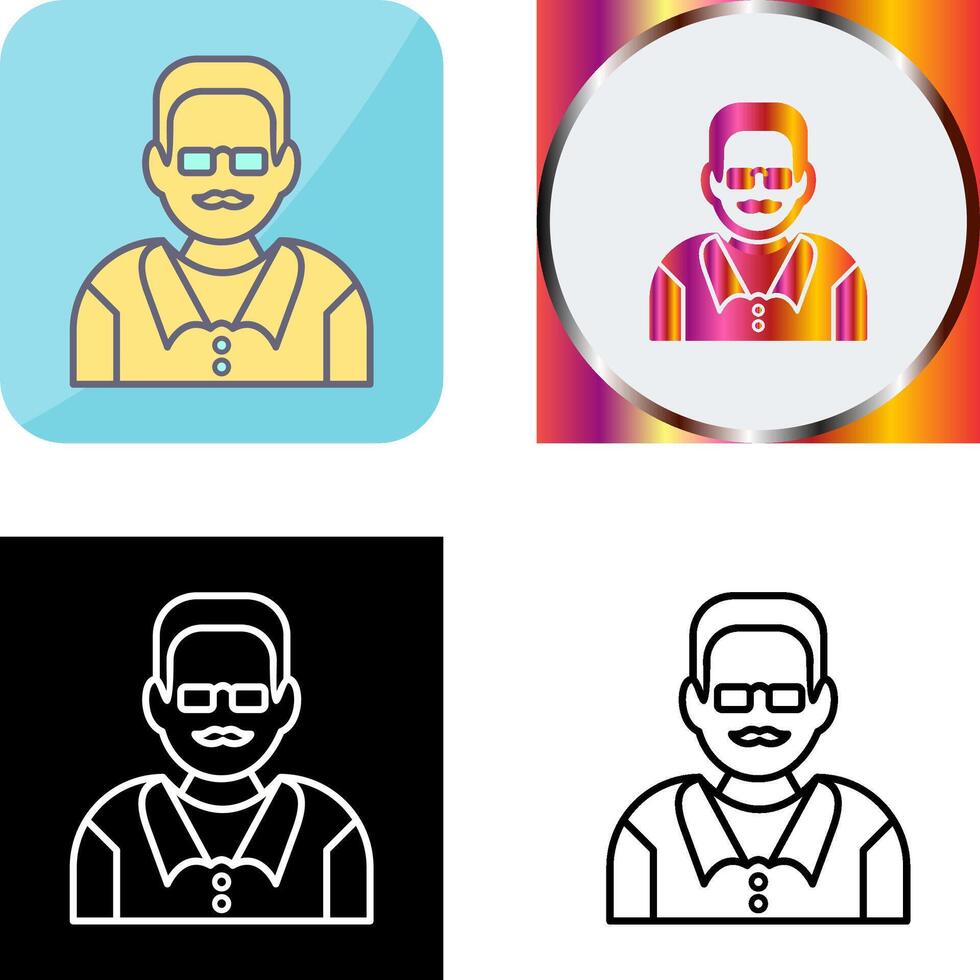 Unique Male Professor Icon Design vector