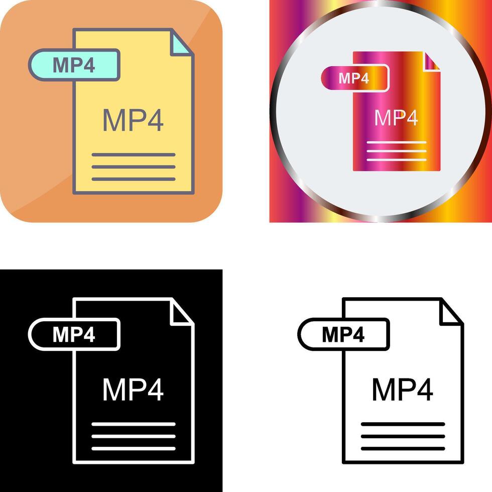MP4 Icon Design vector