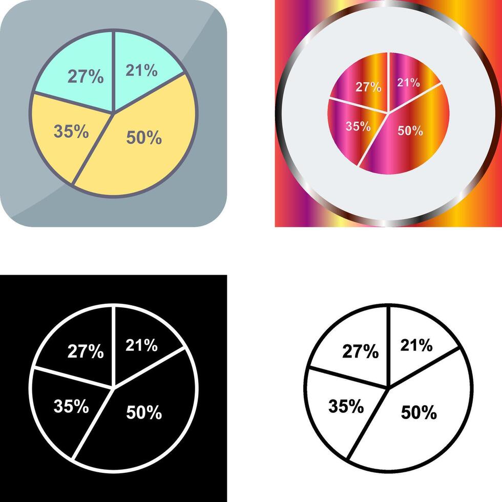 Pie Chart Icon Design vector