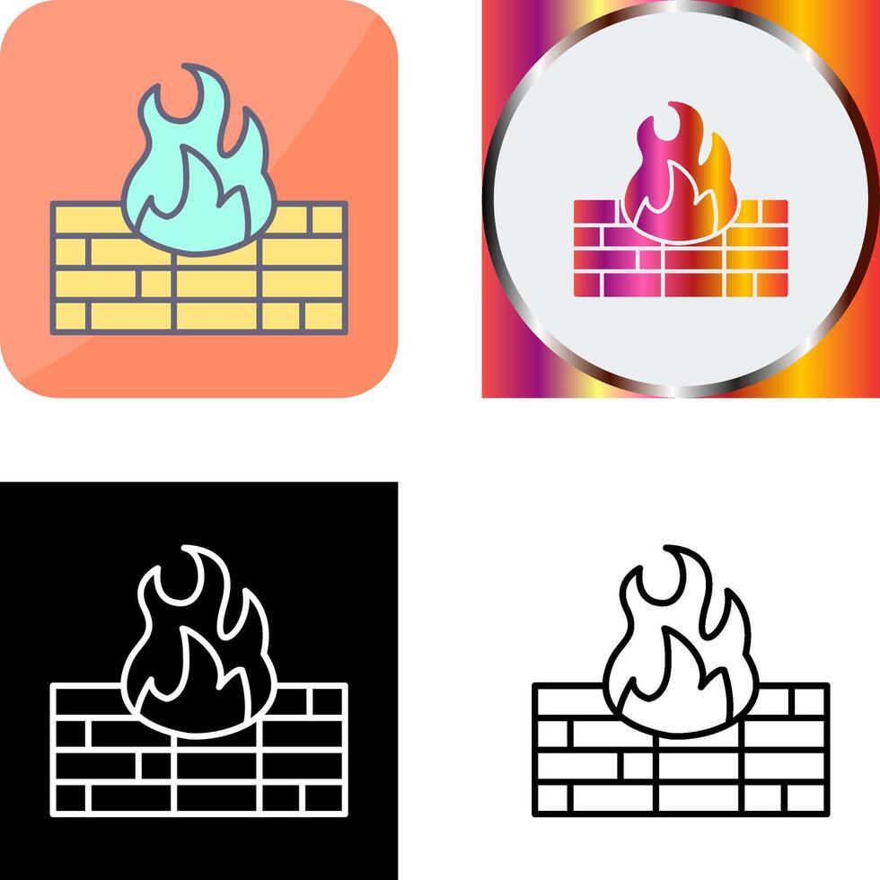 Firewall Icon Design vector
