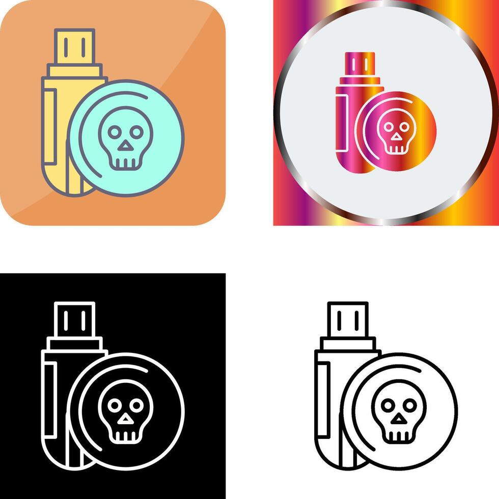 Infected Usb Drive Icon Design vector