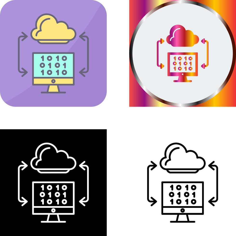 Cloud Coding Icon Design vector