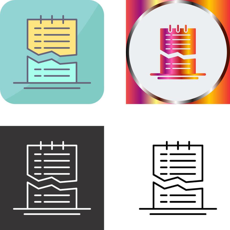 Corrupted List Icon Design vector