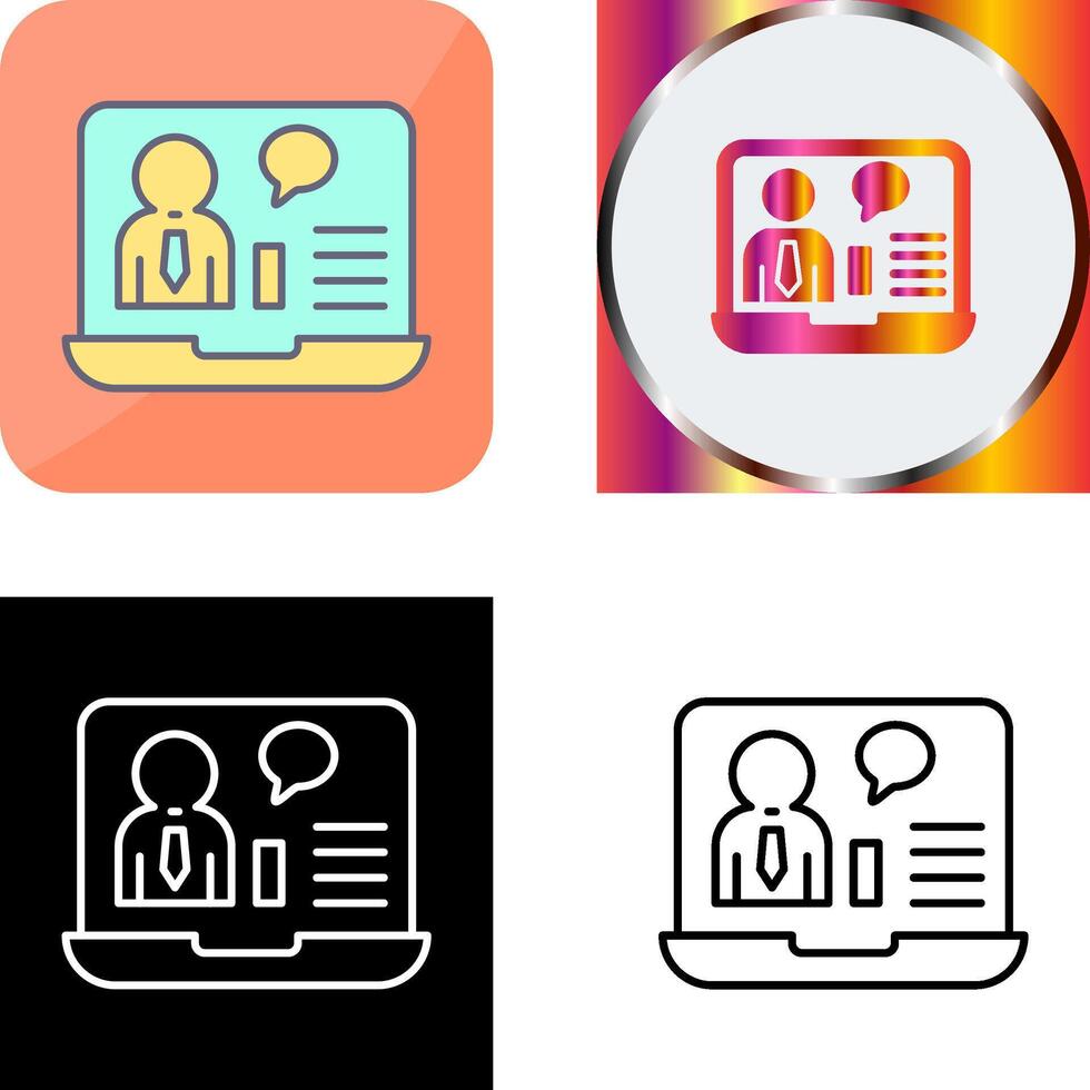 Online Job Interview Icon Design vector