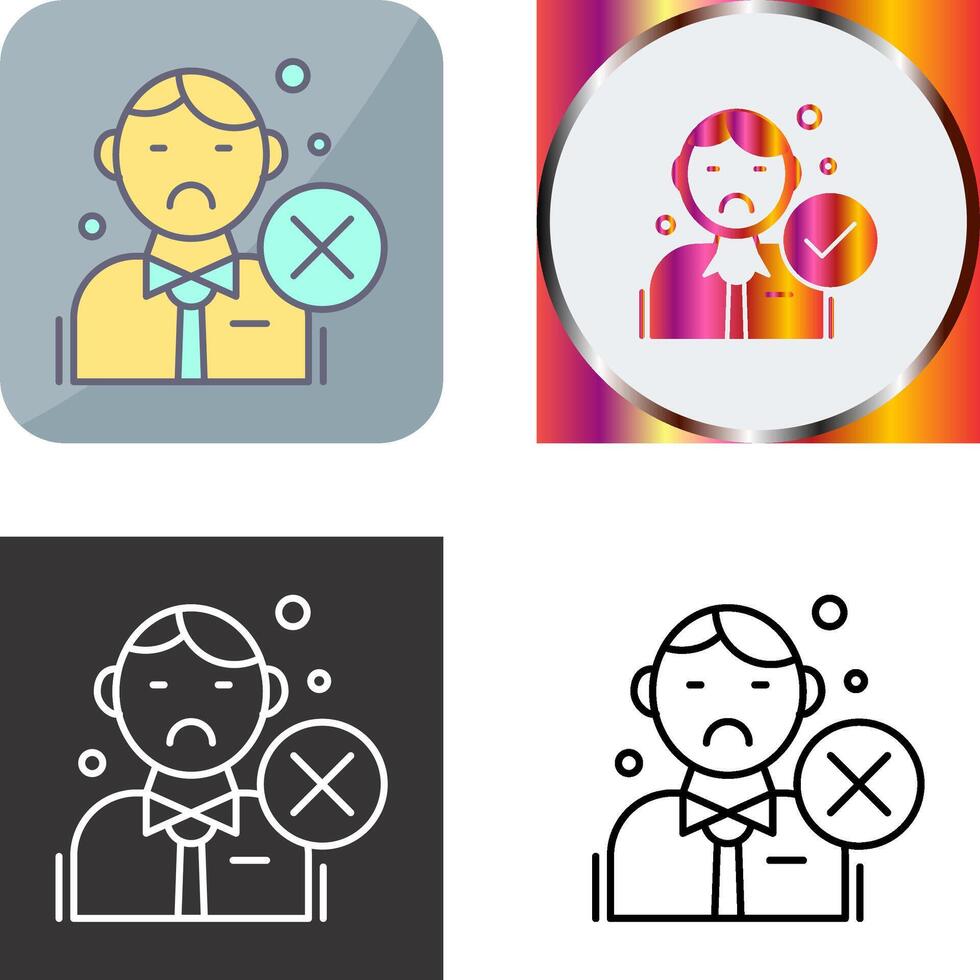 Rejected Icon Design vector