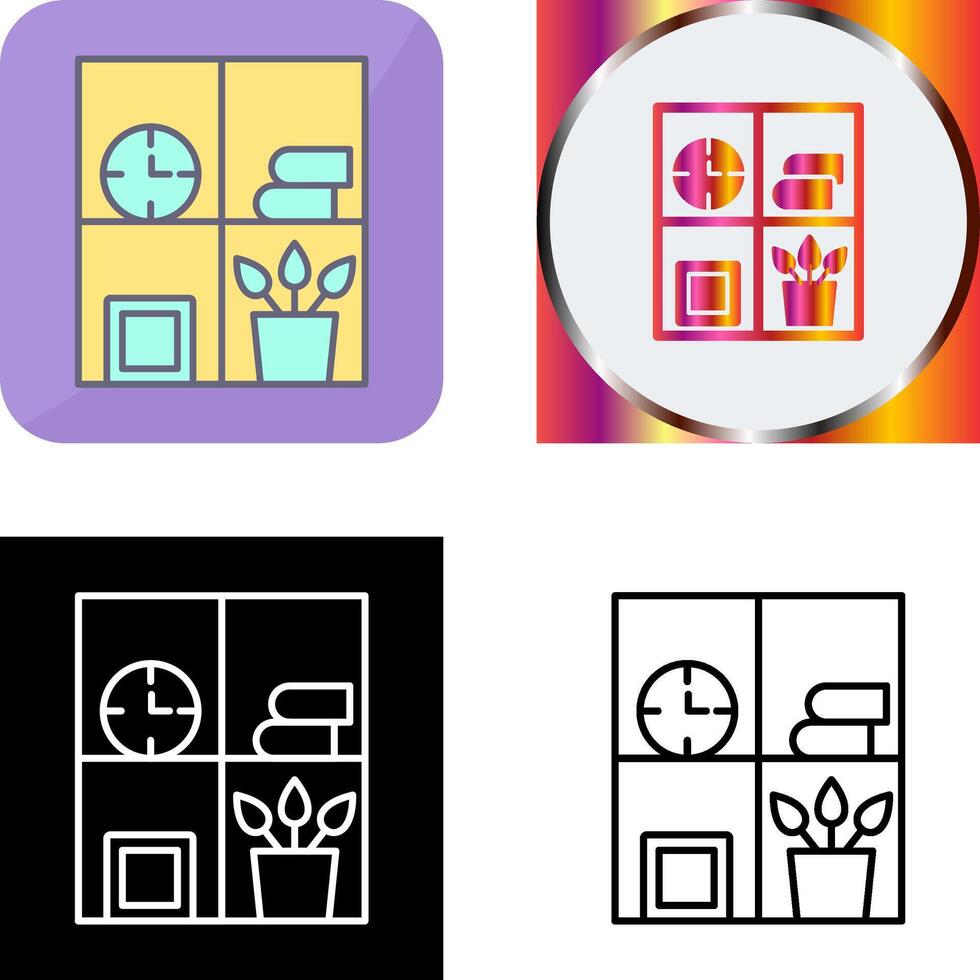 Bookshelf Icon Design vector