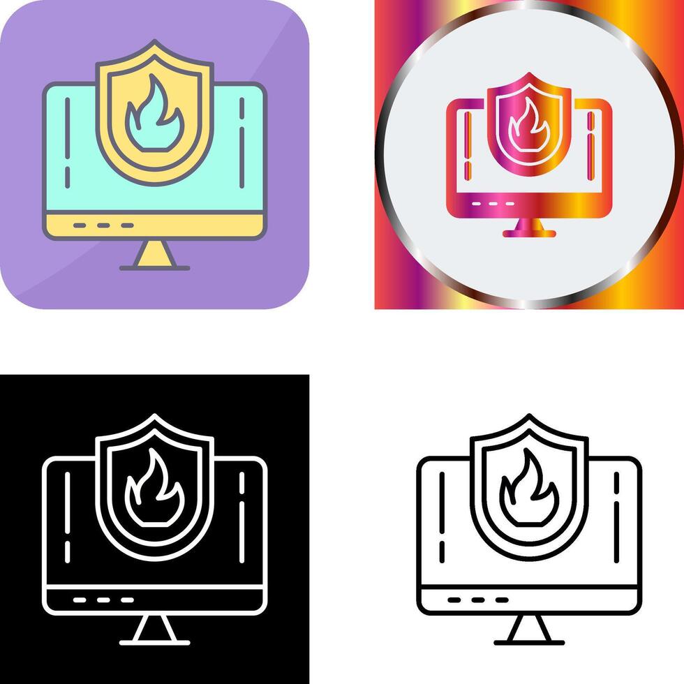 Firewall Icon Design vector