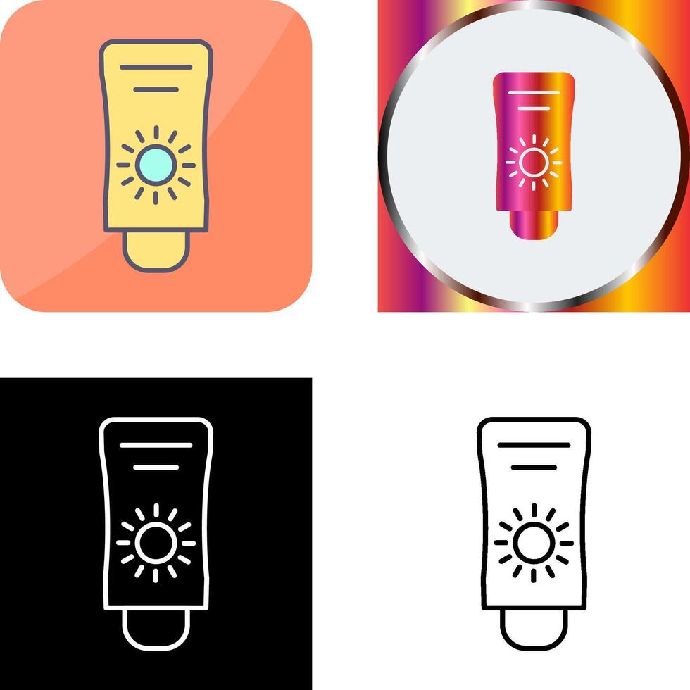 Sun Cream Icon Design vector