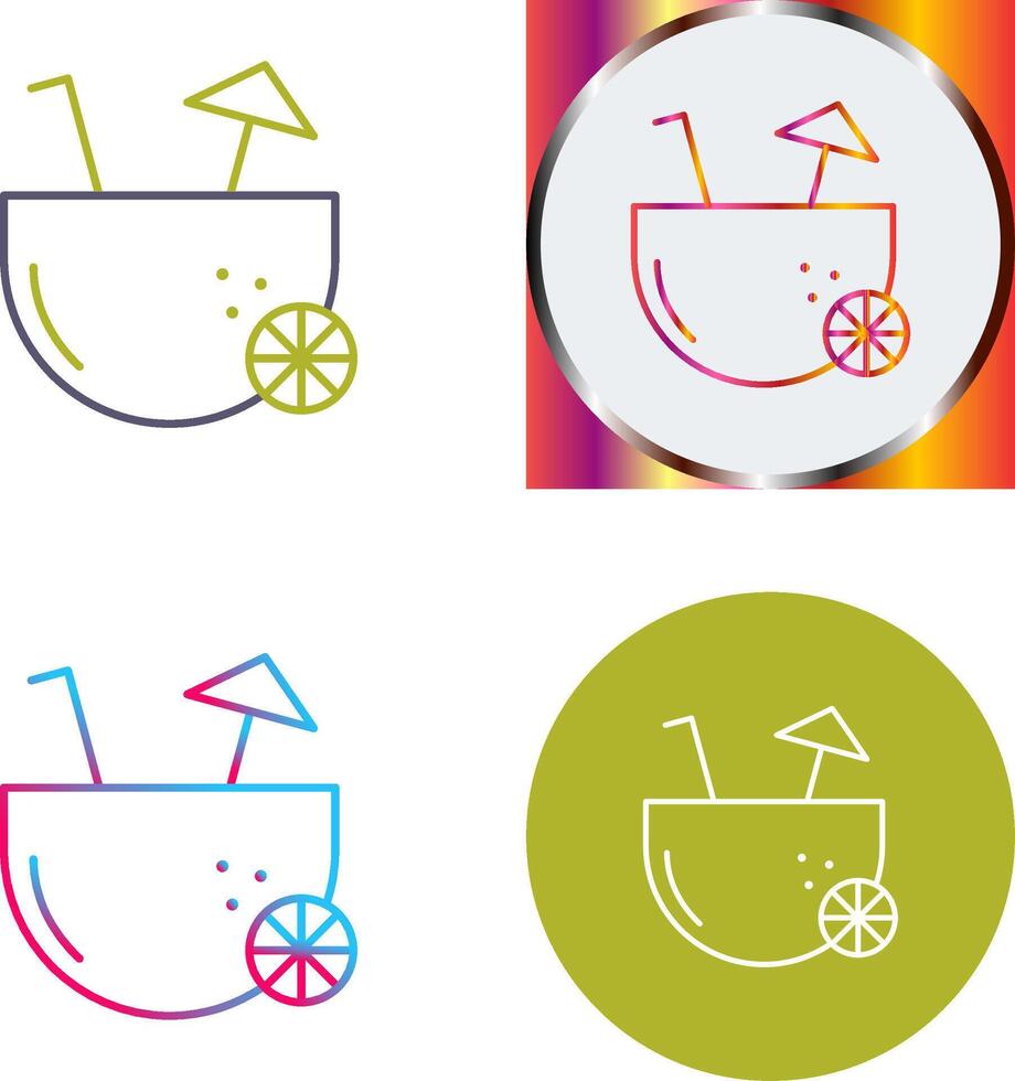Coconut Drink Icon Design vector