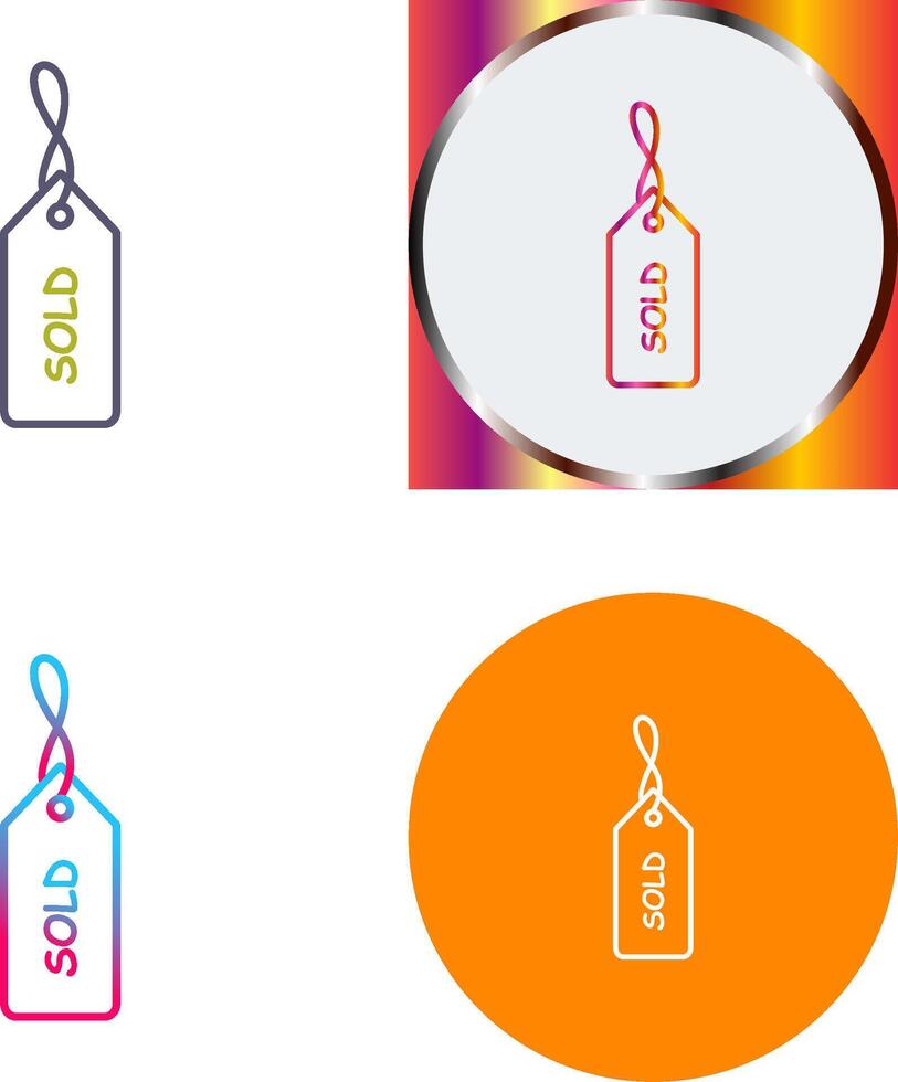 Unique Sold Tag Icon Design vector