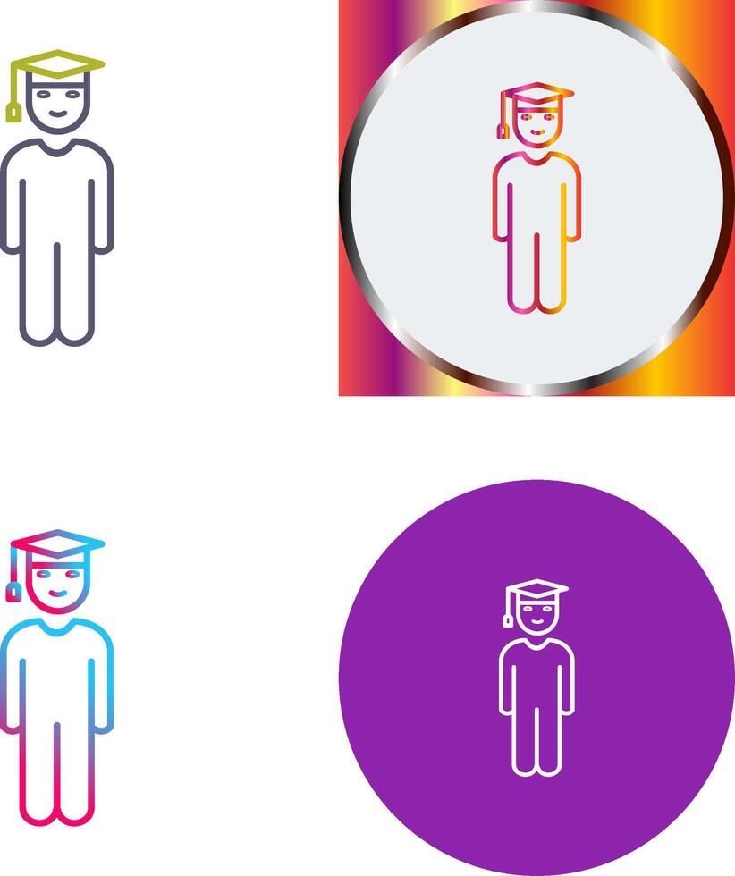 Unique Student Standing Icon Design vector