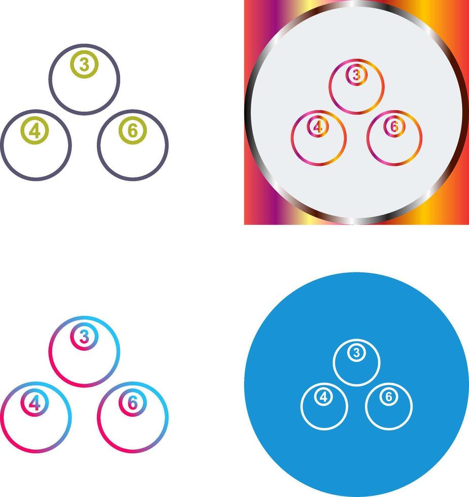 Unique Snooker Balls Icon Design vector