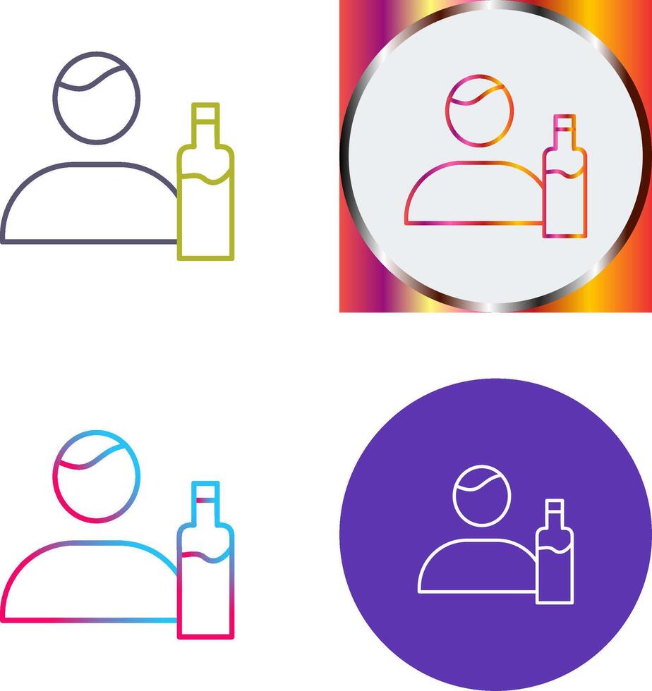 Unique Man And Drink Icon Design vector