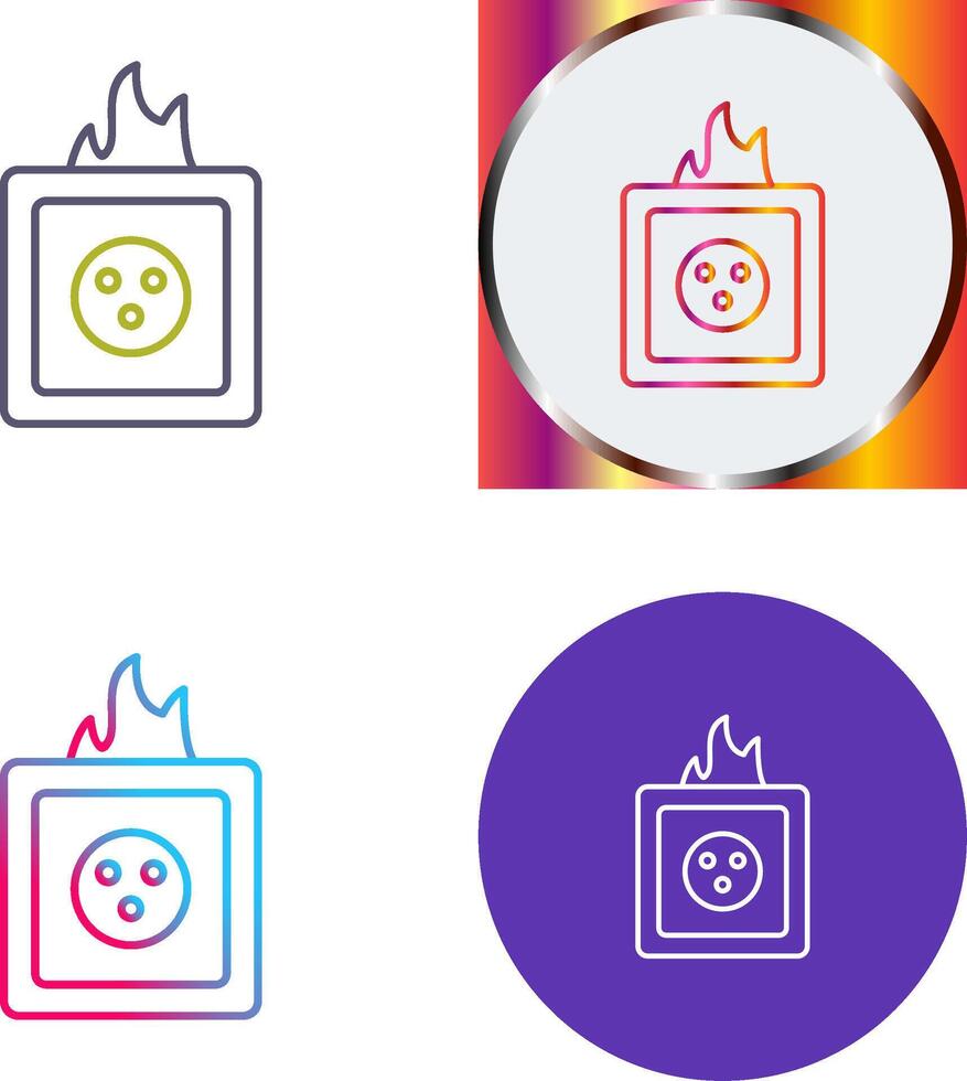 Unique Fire in Socket Icon Design vector