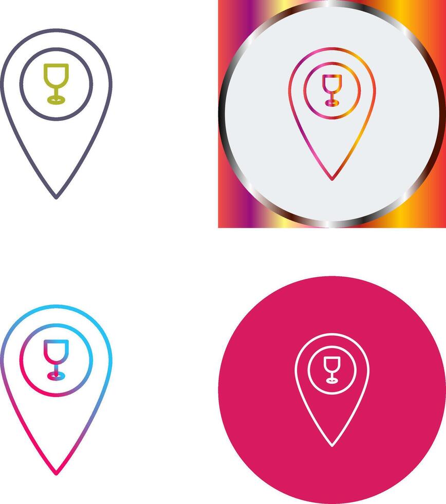 Unique Bar Location Icon Design vector