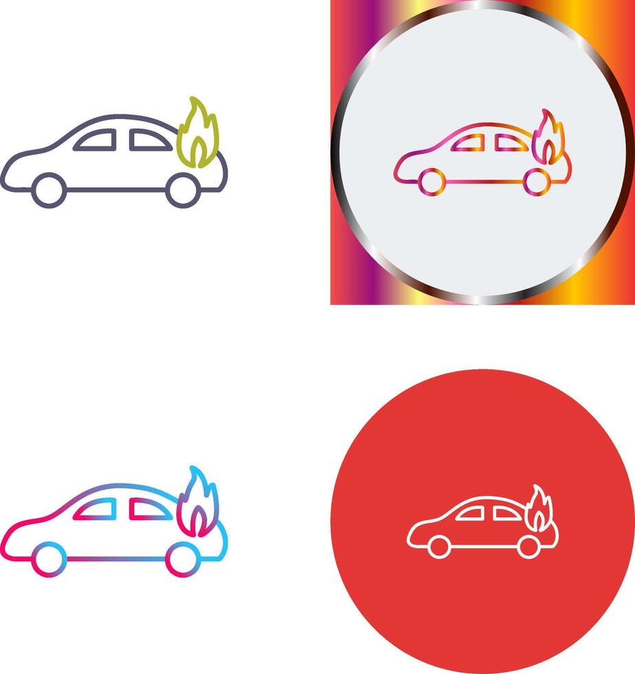Unique Car on Fire Icon Design vector