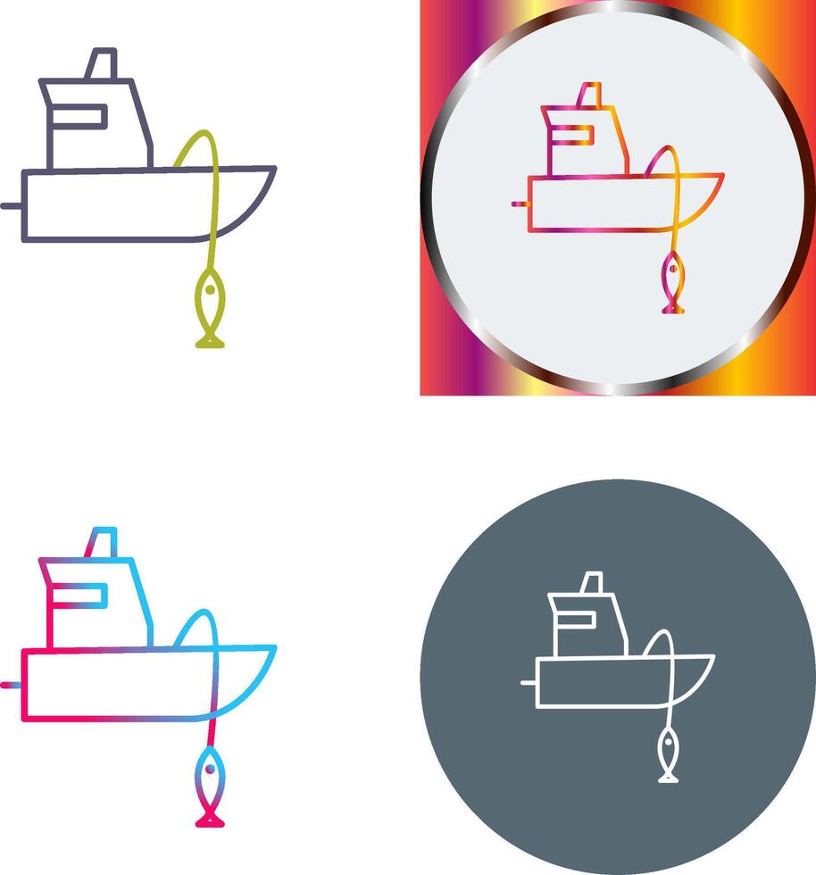 Fishing Boat Icon Design vector
