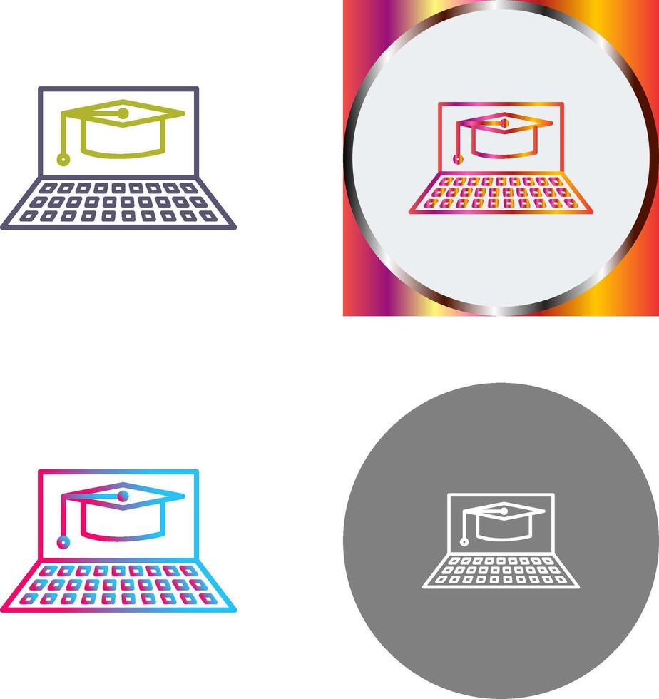 Unique Online Graduation Icon Design vector
