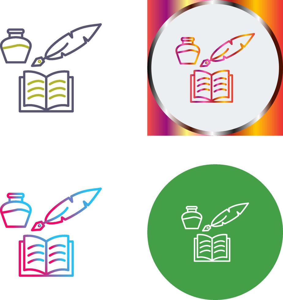 Unique Quill and Book Icon Design vector