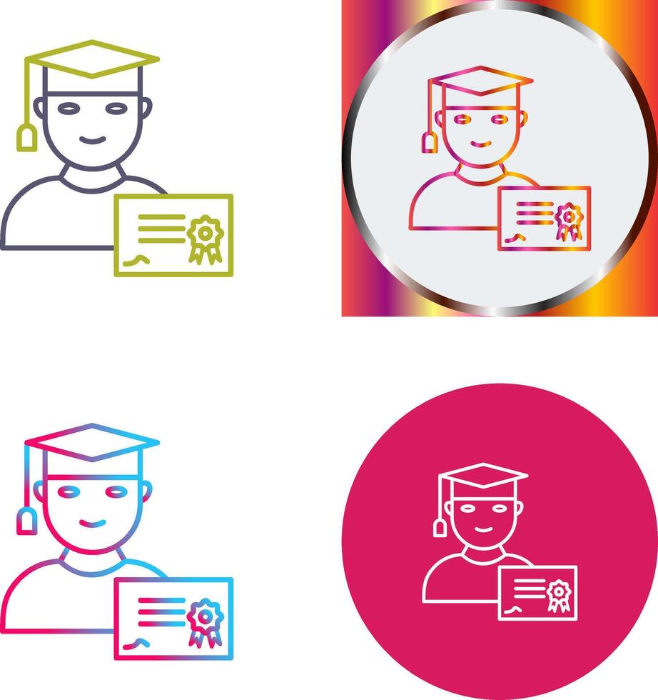 Unique Receiving Diploma Icon Design vector